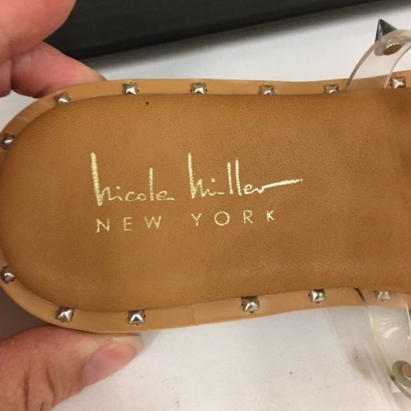 NWOB Nicole Miller Romine Studded Vegan Leather Strappy Slip-on Sandal - Picture 4 of 6